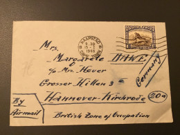 Suid Africa Afrique Du Sud Cover Lettre 1948 Cape Town Hannover Britische Zone - Brieven En Documenten