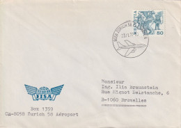 Ausland Brief  "FISA, Zürich Aéroport" - Bruxelles       1977 - Briefe U. Dokumente