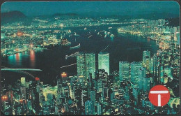 Hong Kong - C&W HKT, Victoria Harbour At Night, Autelca, 100 HK$, 22,000ex, 2/90, Used - Hong Kong