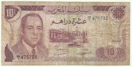 Morocco - 10 Dirhams - 1970 / AH 1390 - Pick 57.a - Sign. 8 - Serie BB / 3 - King Hassan II - BANQUE DU MAROC - Morocco