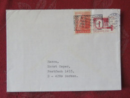 Denmark 1987 Cover From Fredericia To Borken - Steel Plate Printing - Stamp On Stamp - Agriculture Wheat Harvest - Covers & Documents