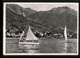 AK Locarno-Muralto, Ortsansicht Mit See Und Segelschiffen - Muralto