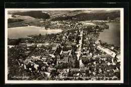 AK Lychen, Blick Vom Flugzeug Aus Auf Die Stadt Mit Markt Und Johanniskirche - Lychen