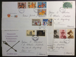 GB (188) Grande Bretagne FDC Wenceslas Horse Chestnut Commonwealth Churchill Great Britons 1972 1973 1974 Avec Cartes - 1971-1980 Decimal Issues