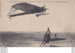 MR DEMANEST SUR SON MONOPLAN "ANTOINETTE " EN PLEIN VOL AU DESSUS DES PLAINES DU CAMP DE CHALONS - ( 2 SCANS ) - Camp De Châlons - Mourmelon