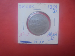 B.R.D 2 MARK 1951 "D" (A.21) - 2 Mark