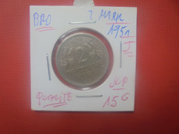B.R.D 2 MARK 1951 "J" SUPERBE+++ (A.21) - 2 Mark
