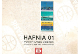 Denmark 2001Card International Stamp Exhibition HAFNIA '01, Copenhagen  Unused - Covers & Documents