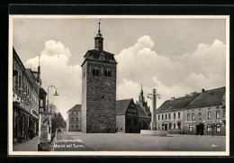 AK Luckenwalde, Markt Mit Turm - Luckenwalde