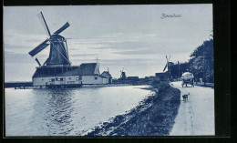 AK Zaandam, Uferpartie Mit Windmühlen - Windmills