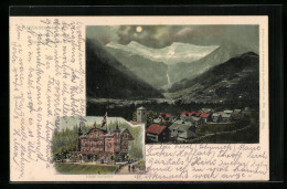 AK Adelboden, Hotel Bellevue, Ortsansicht Bei Nacht - Adelboden