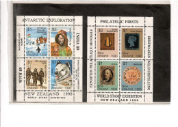 F52 NEW ZEALAND -  1988  80th ANNIVERSARY OF SHACKLETON'S BRITISH ANTARTIC EXPEDITION - 5 MINIATURE SHEETS - Blocs-feuillets