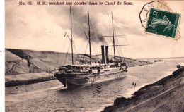 Egypte - Suez - Messagerie Maritime -  Néra Montant Une Courbe Dans Le Canal De Suez - Suez