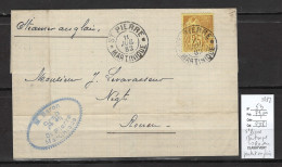 Martinique - Saint Pierre  - Alphée Dubois 25 Cts - Yvert 53 Pour Rouen -1882 - Alphée Dubois