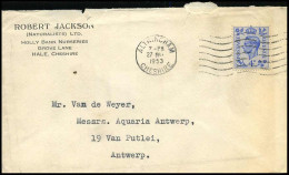 Cover To Antwerp, Belgium - 'Robert Jackson Ltd., Holly Bank Nurseries, Hale, Cheshire' - Covers & Documents