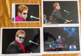 Lot De 4 Photos De Presse Elton John Photos Press En Concert à Montauban Et Bercy 2003 / Parfait état - Photographs