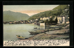 AK Locarno, Flusspartie Mit Booten - Locarno