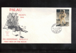 Palau 1989 Space / Weltraum 20th Anniversary Of The First Man On The Moon-Apollo 11 FDC - Oceania