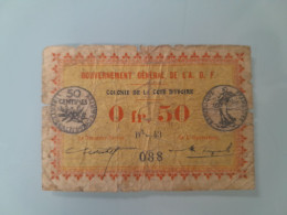 COTE D IVOIRE 0.50 FRANC 1917.RARE - Côte D'Ivoire