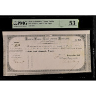 Nouvelle-Calédonie, 250 Francs, 1869-09-09, Traite Trésor Public, AU 53, PMG - ...-1889 Circulated During XIXth