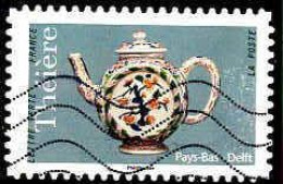 France Poste AA Obl Yv:1621 Mi:7104 Théière Pays-Bas Delft (Lign.Ondulées) - Porcelain