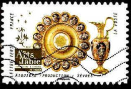 France Poste AA Obl Yv:1538 Mi:6969 Les Arts De La Table Aiguière Sèvres (Lign.Ondulées) - Porcelain