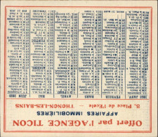 CALENDRIER De 1923 - Agence TICON - Agence Immobilière - 7.5 X 9 Cm - Klein Formaat: 1921-40