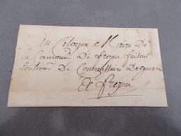 LETTRE.FRANCE.6 VENTOSE AN 12.AU CITOYEN MAIRE DE FREJUS.FAISANT OFFICE DE COMMISSAIRE DE GUERRE. - Boats