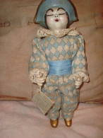 Harlequin Doll Commedia Dell'arte Countess Lene Thun Ceramic Certificate - Muñecas
