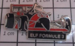 816b Pin's Pins / Beau Et Rare / SPORTS / AUTOMOBILE ELF FORMULE 3 VOITURE ROUGE ET NOIRE Variante Argent - Automovilismo - F1