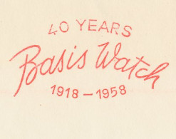 Meter Cover Switzerland 1958 Basis Watch - 40 Years - Horlogerie