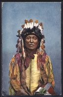 AK Chief Shooting Hawk, Indianerhäuptling Mit Federsch - Native Americans