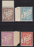 1937-41 ANDORRA FRANCESE, Tasse N. 17/20 4 Valori MNH/** - Autres & Non Classés