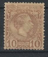 Prince Charles III - MONACO - 1885 - Y&T 4 - Neuf / MH - Gomme Présentant Traces Encre - Ongebruikt
