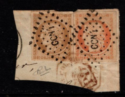 - Colonies Françaises - 1871 - YT N° 11 + 13 - Sur Fragment - Oblitérés - Cachet CCN1 ( Cochinchine ) - Cérès