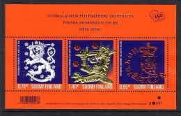 FINNLAND BLOCK 41 POSTFRISCH(MINT) 150 JAHRE FINNISCHE BRIEFMARKEN - Blocks & Sheetlets