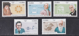 1996 Cuba Scientists Da Vinci Darwin Marconi Complete Set Of 5  MNH - Unused Stamps