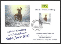 Luxembourg Luxemburg 2008 Christmas Noel Bonne Annee 2009 Compliments Card Mi.no. 1816 First Day - Covers & Documents