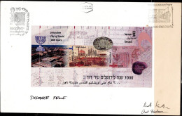 ISRAEL 1995 DESIGNER PRINT FOR BLOCK 3000 YEARS OF JERUSALEM WITH SIGNATURE BY R. KANTOR & A.FRIEDMAN VF!! - Imperforates, Proofs & Errors