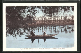 CPA Villeblevin, Les Bords De L`Yonne, Un Beau Coin De Peche - Villeblevin