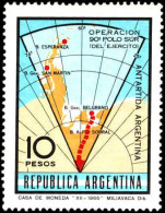 Argentina #813, Complete Set Year: 1966 Topic: Polar, Maps Condition: Never Hinged - Ungebraucht