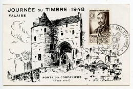 France 1948 FDC Postcard - Falaise; Scott B223 - Stamp Day / Etienne Arago - ....-1949
