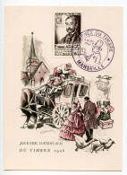 France 1948 FDC Postcard - Marseille; Scott B223 - Stamp Day / Etienne Arago - ....-1949