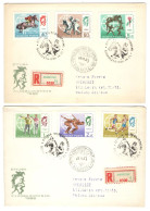 PENTATHLON CHAMPIONSHIP, RIDING, FENCING, SHOOTING, SWIMMING, RUNNING ,  2 REGISTERED FDC COVERS, 1969, HUNGARY - FDC