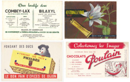 Lot De 4 Buvards (45) PHILBEE - POULAIN - ROCHE - ROLAND-MARIE Avec Défauts :taches,  Pliures,déchirures Etc. Etc - Verzamelingen & Reeksen