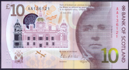Scotland 10 Pounds 2016 UNC P- 131(1) < Bank Of Scotland > Polymer - 10 Pounds