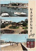 Delcampe - 11. Gf. NARBONNE-PLAGE. 3 Vues + Blason. 6 - Narbonne