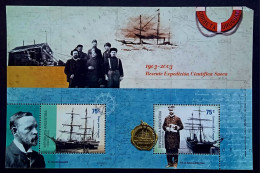ARGENTINA -SWEDISH 2003, SCIENTIFIC EXPEDITION RESCUE, CORBETA- URUGUAY SCIENTIST TEAM,MNH, MINIATURE SHEET, BLOCK SHIP, - Ongebruikt