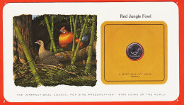 38012 /  TONGA 5 Seniti 1979 Red Jungle Fowl COQ Rouge Sauvage  Oiseaux Monde Bird Coins World Preservation - Tonga