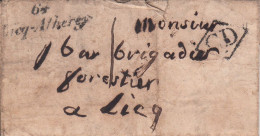 MARQUE POSTALE  LAC 64   CURSIVE   LICQ ARTHEREY  1834  TAXE 1 - 1801-1848: Vorläufer XIX